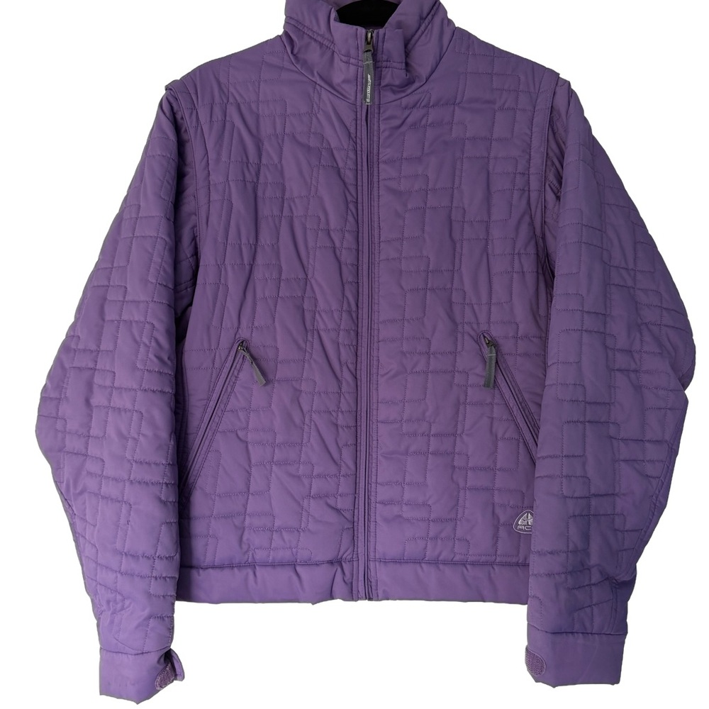 Nike ACG Convertible Purple Quilted Jacket Winter Coat Thin Athletic